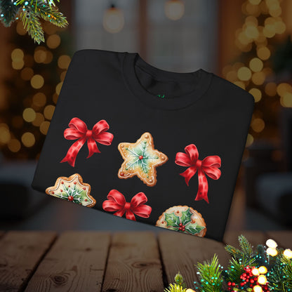 Christmas Cookie + Bows Crewneck Sweatshirt