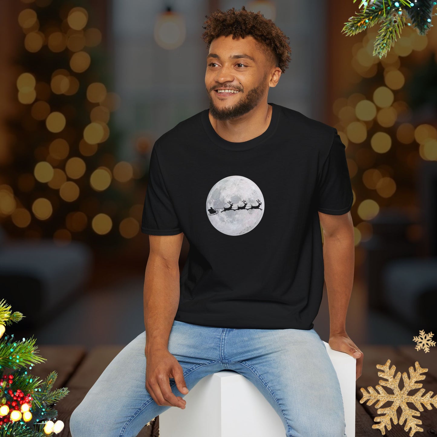 Santa’s Sleigh Moon Tee