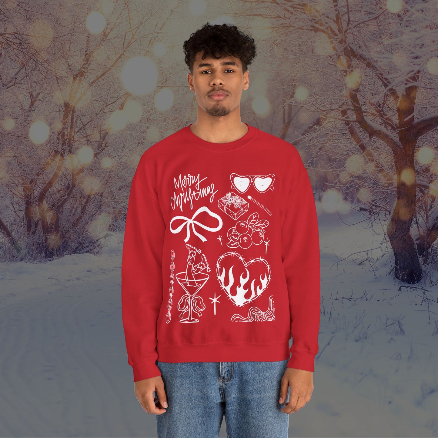 Christmas Doodles Crewneck Sweatshirt