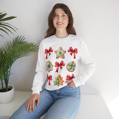 Christmas Cookie + Bows Crewneck Sweatshirt