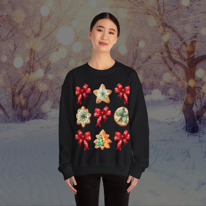 Christmas Cookie + Bows Crewneck Sweatshirt