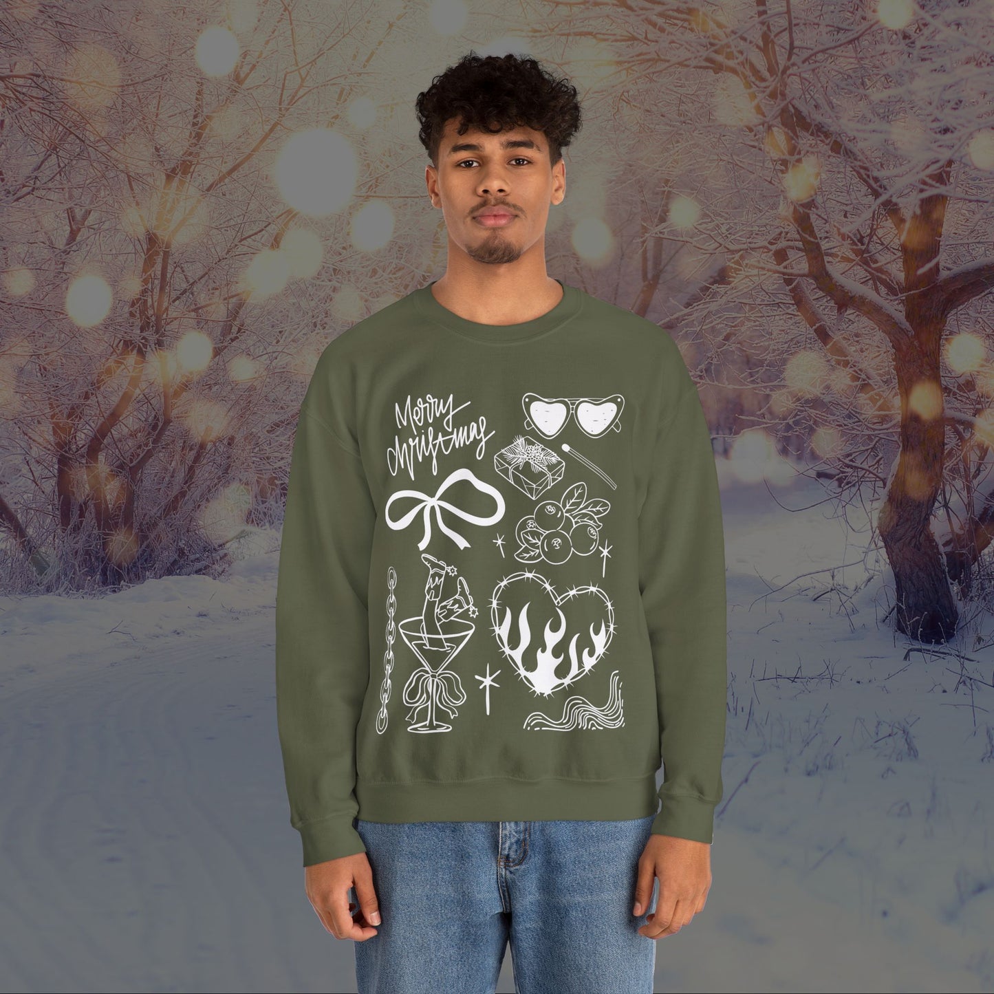 Christmas Doodles Crewneck Sweatshirt