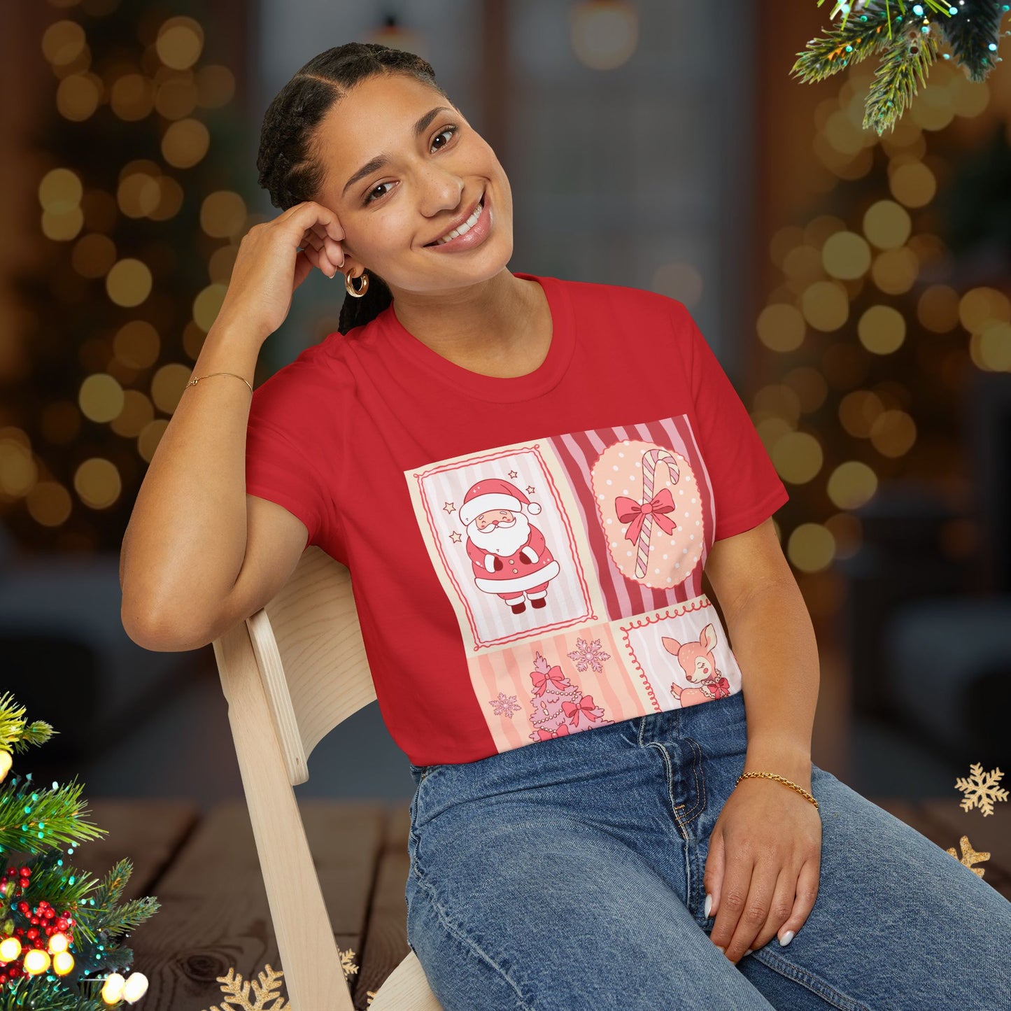 Coquette Christmas Patchwork Tee