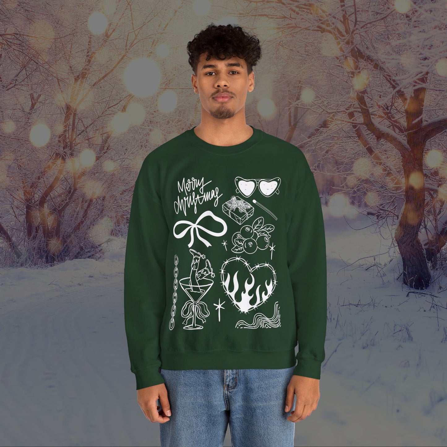 Christmas Doodles Crewneck Sweatshirt