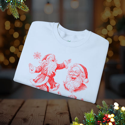 Christmas Santa Crewneck Sweatshirt — Vintage Red Santa Print