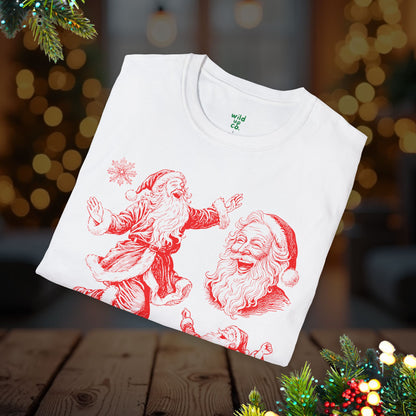 Christmas Santa Tee — Vintage Red Santa Print