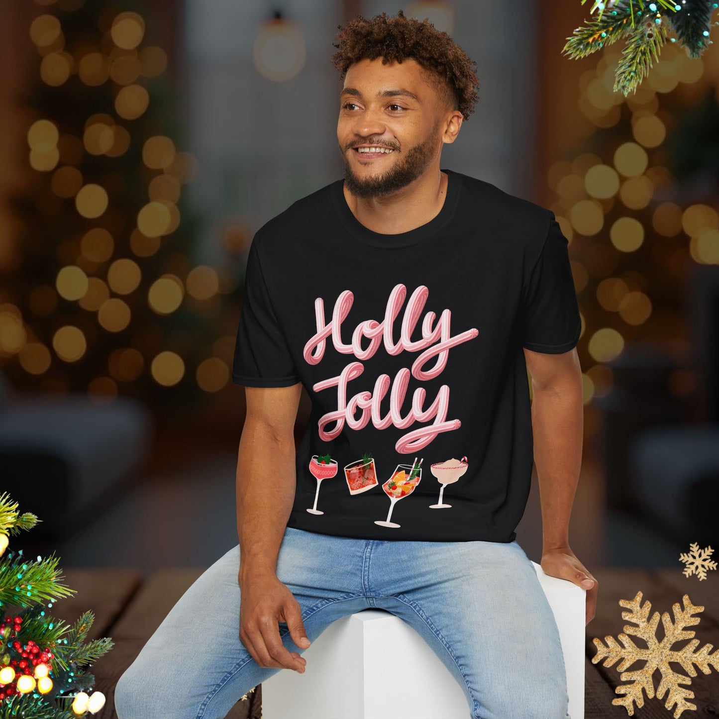 Holly Jolly Retro Cocktail Tee