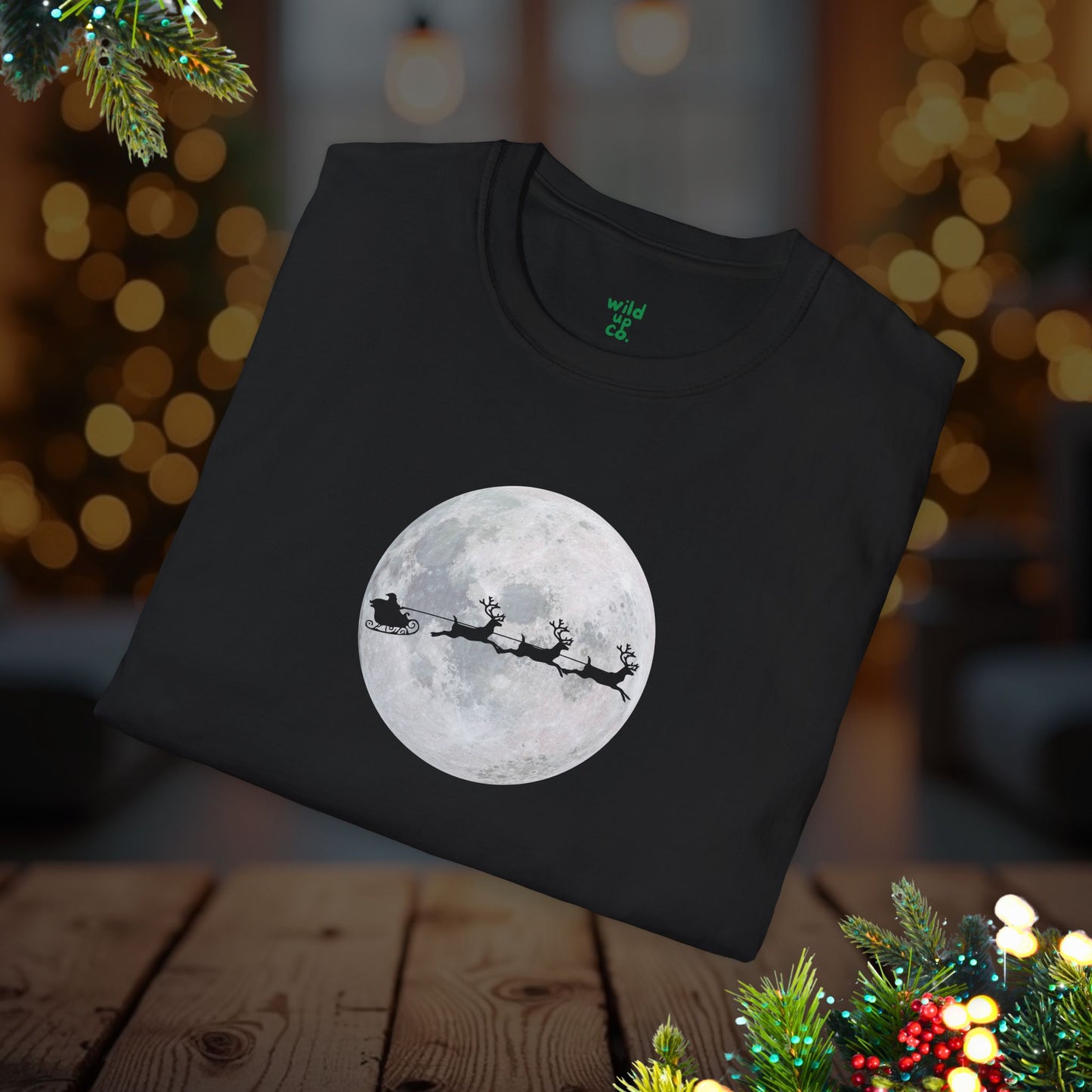 Santa’s Sleigh Moon Tee