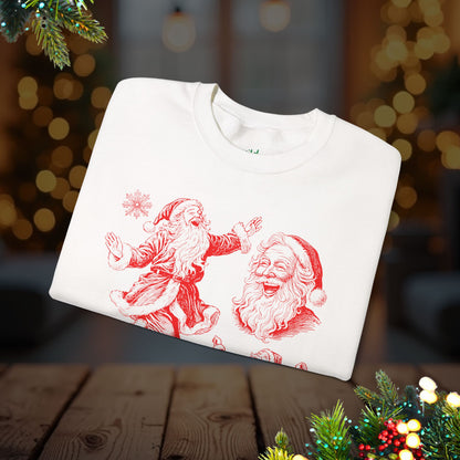 Christmas Santa Crewneck Sweatshirt — Vintage Red Santa Print