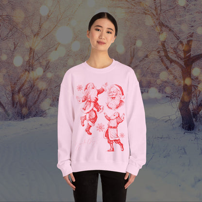 Christmas Santa Crewneck Sweatshirt — Vintage Red Santa Print