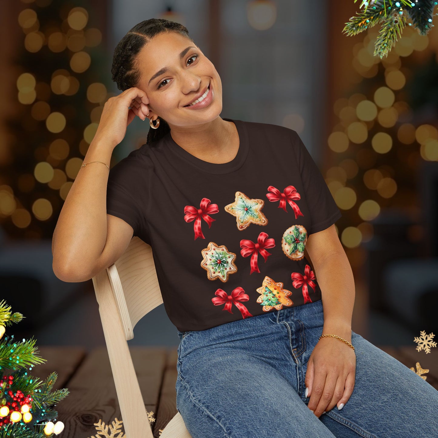 Christmas Cookie + Bows Tee