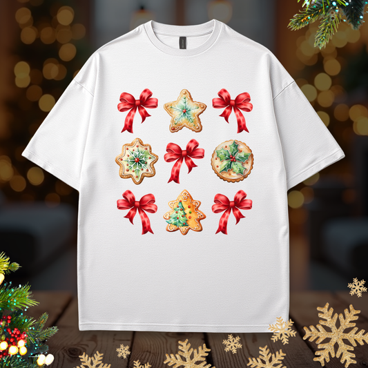 Christmas Cookie + Bows Tee