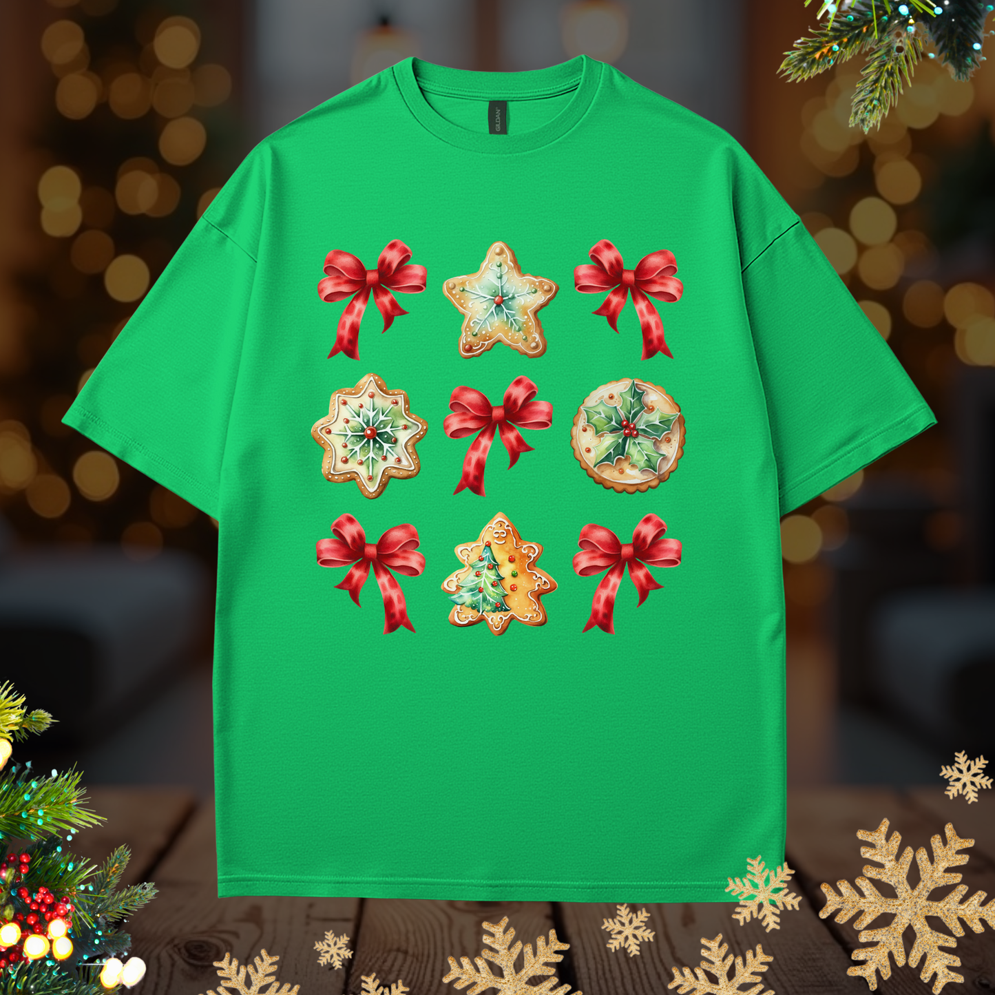 Christmas Cookie + Bows Tee