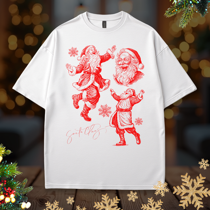 Christmas Santa Tee — Vintage Red Santa Print