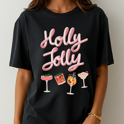 Holly Jolly Retro Cocktail Tee