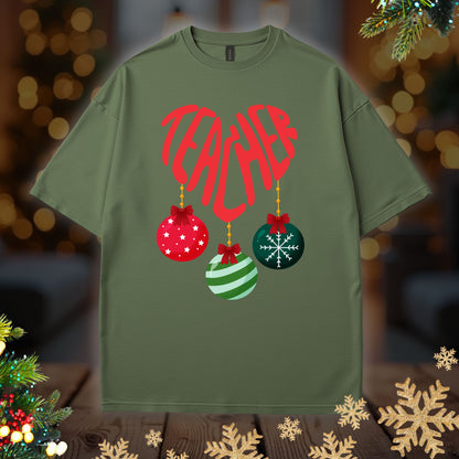Teacher Christmas T-Shirt — Holiday Ornaments Graphic Tee