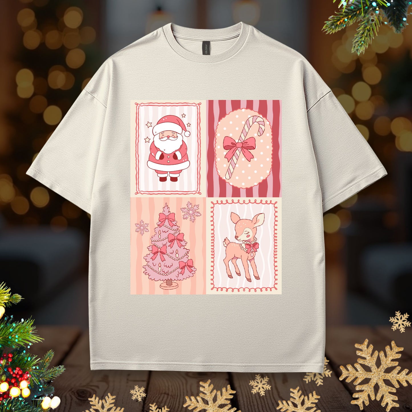 Coquette Christmas Patchwork Tee