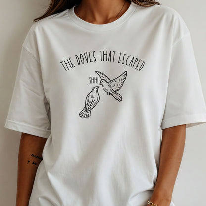 Turtle Doves 12 Days of Christmas Funny T-Shirt — Minimalist Dove Line Art Tee