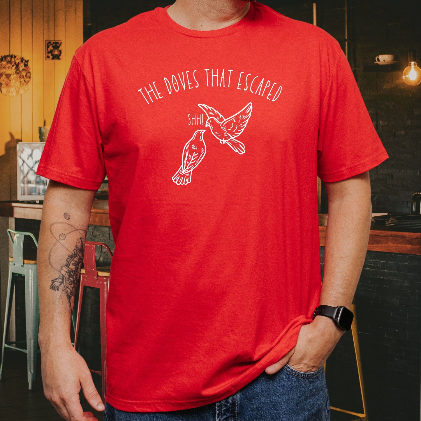 Turtle Doves 12 Days of Christmas Funny T-Shirt — Minimalist Dove Line Art Tee