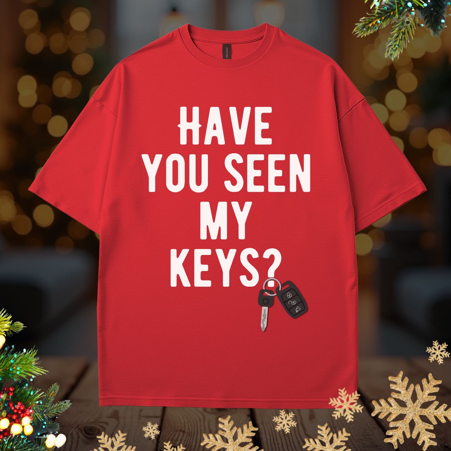 “Have You Seen My Keys? / I Can’t Find My Glasses Either” Funny Lost Items Graphic Tee