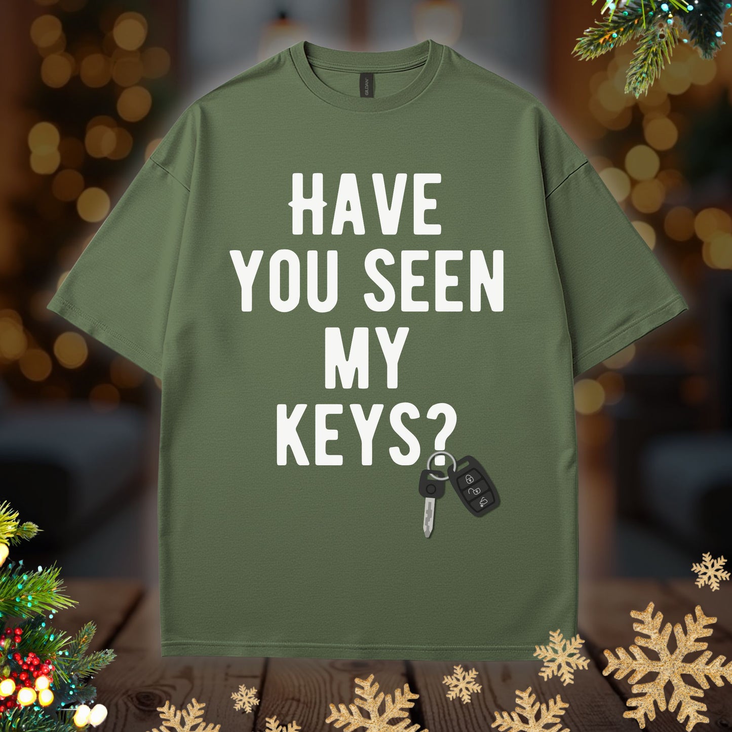 “Have You Seen My Keys? / I Can’t Find My Glasses Either” Funny Lost Items Graphic Tee
