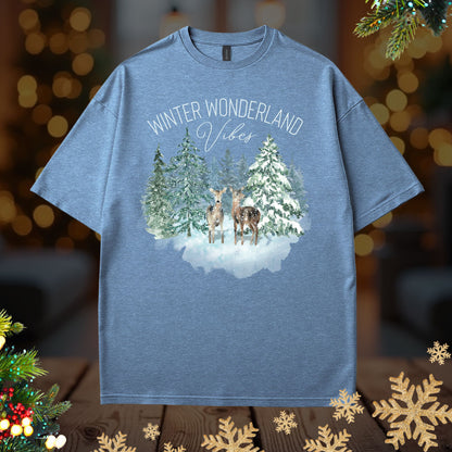 Winter Wonderland Elk Tee – Forest Snow Holiday T-Shirt