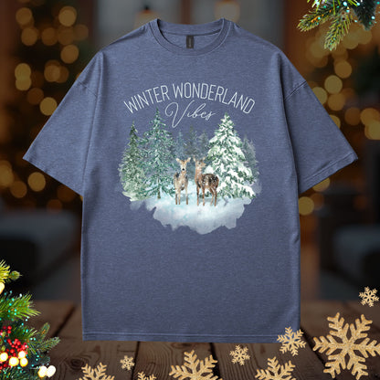 Winter Wonderland Elk Tee – Forest Snow Holiday T-Shirt