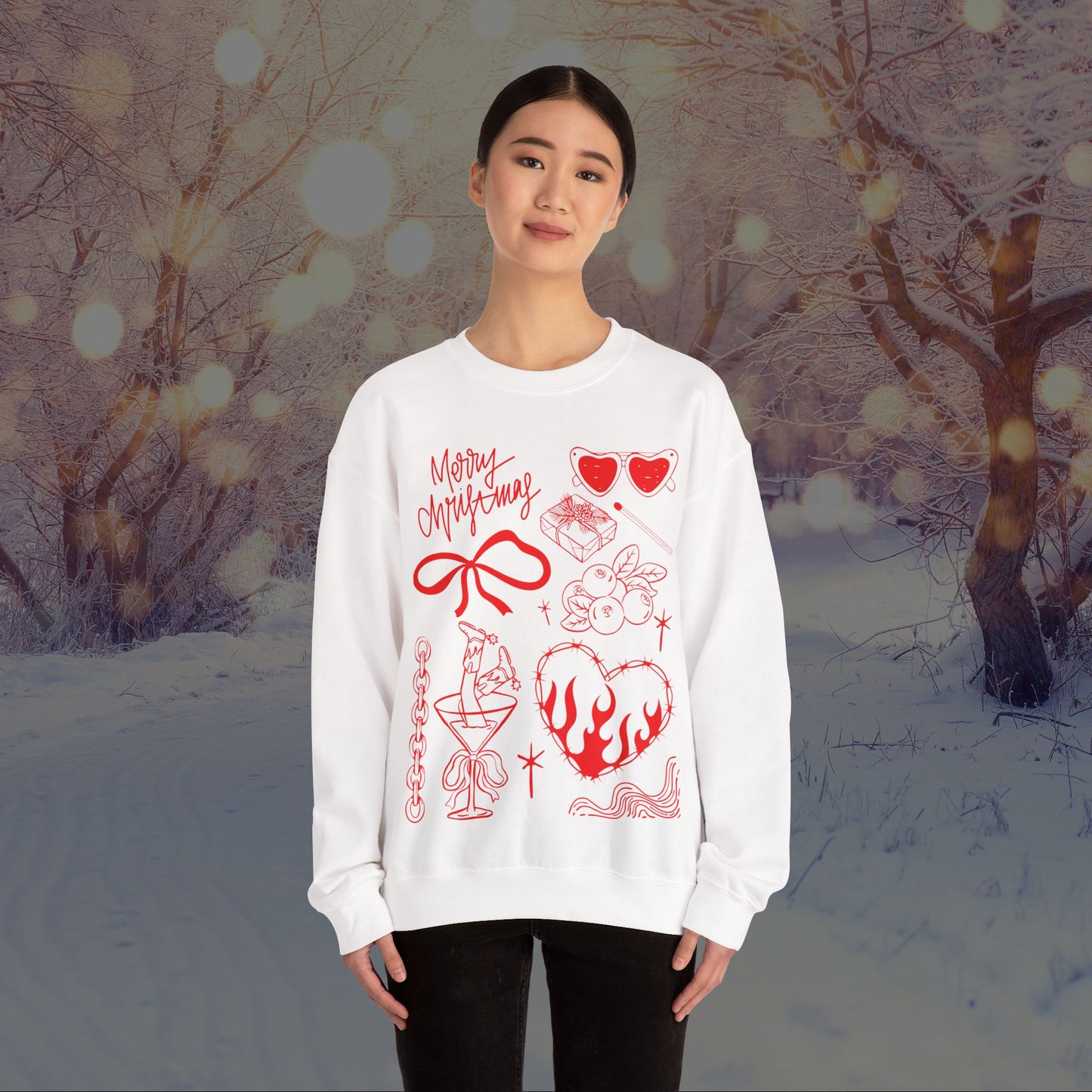 Christmas Doodles Crewneck Sweatshirt