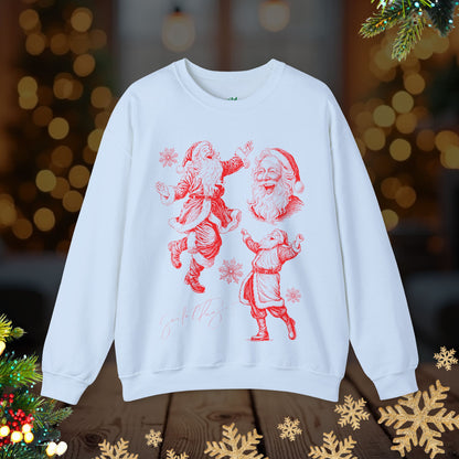 Christmas Santa Crewneck Sweatshirt — Vintage Red Santa Print