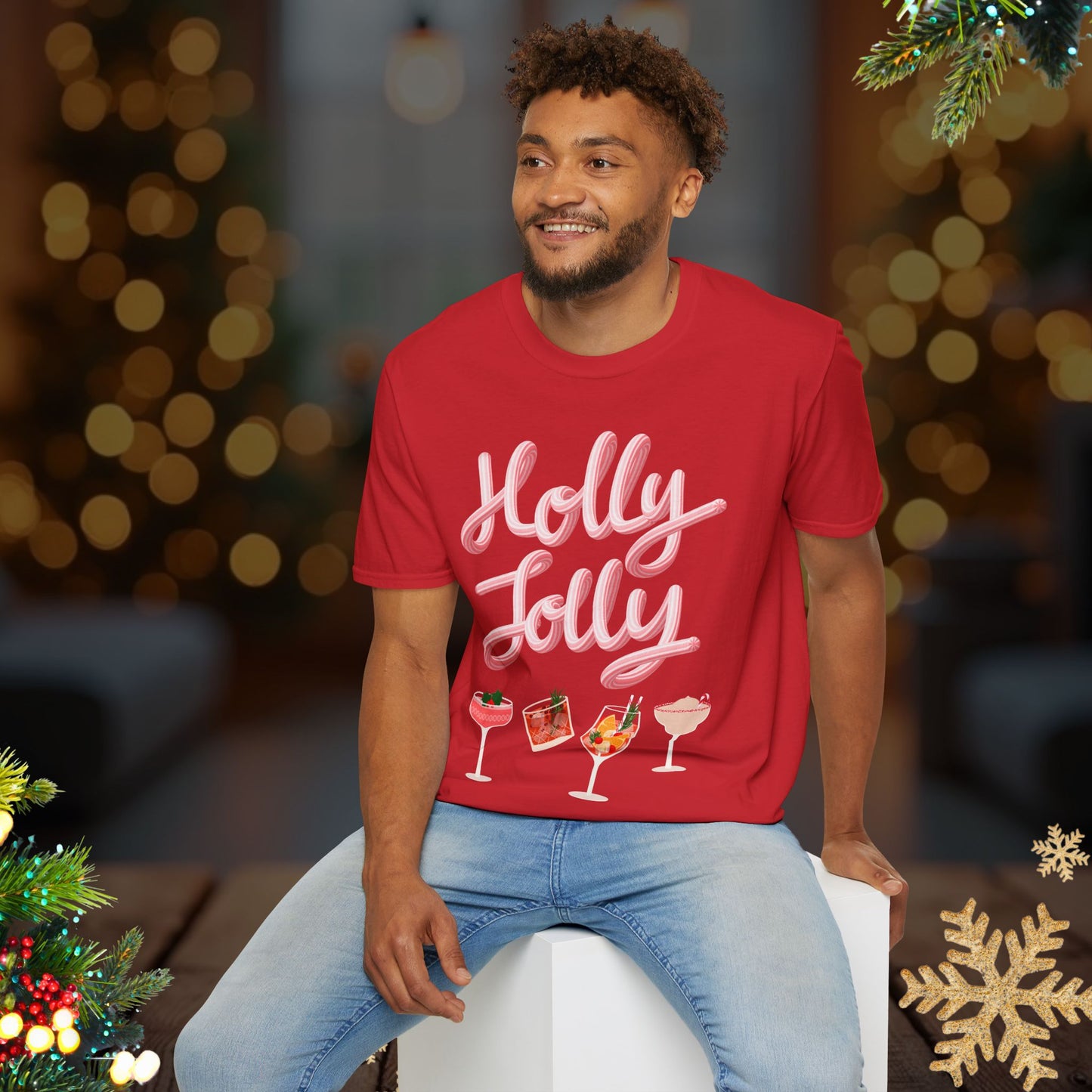 Holly Jolly Retro Cocktail Tee
