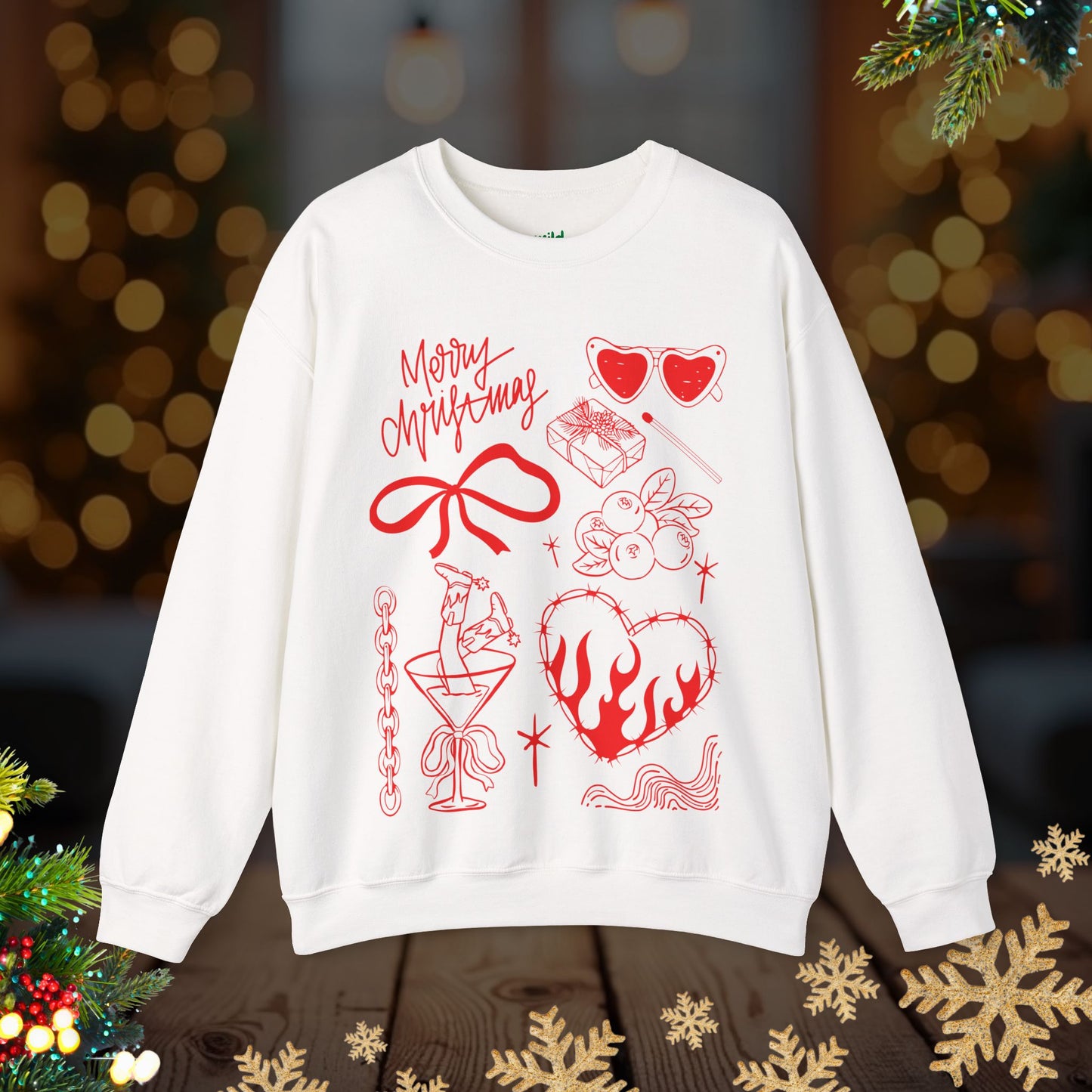 Christmas Doodles Crewneck Sweatshirt