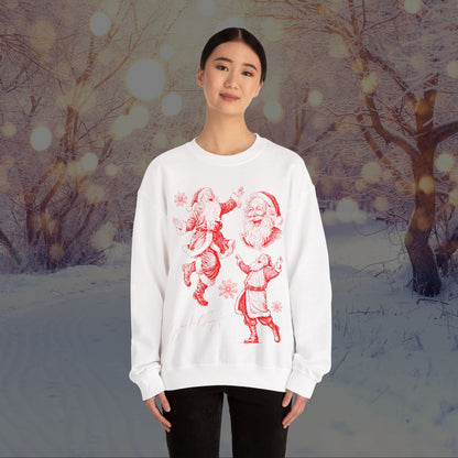 Christmas Santa Crewneck Sweatshirt — Vintage Red Santa Print
