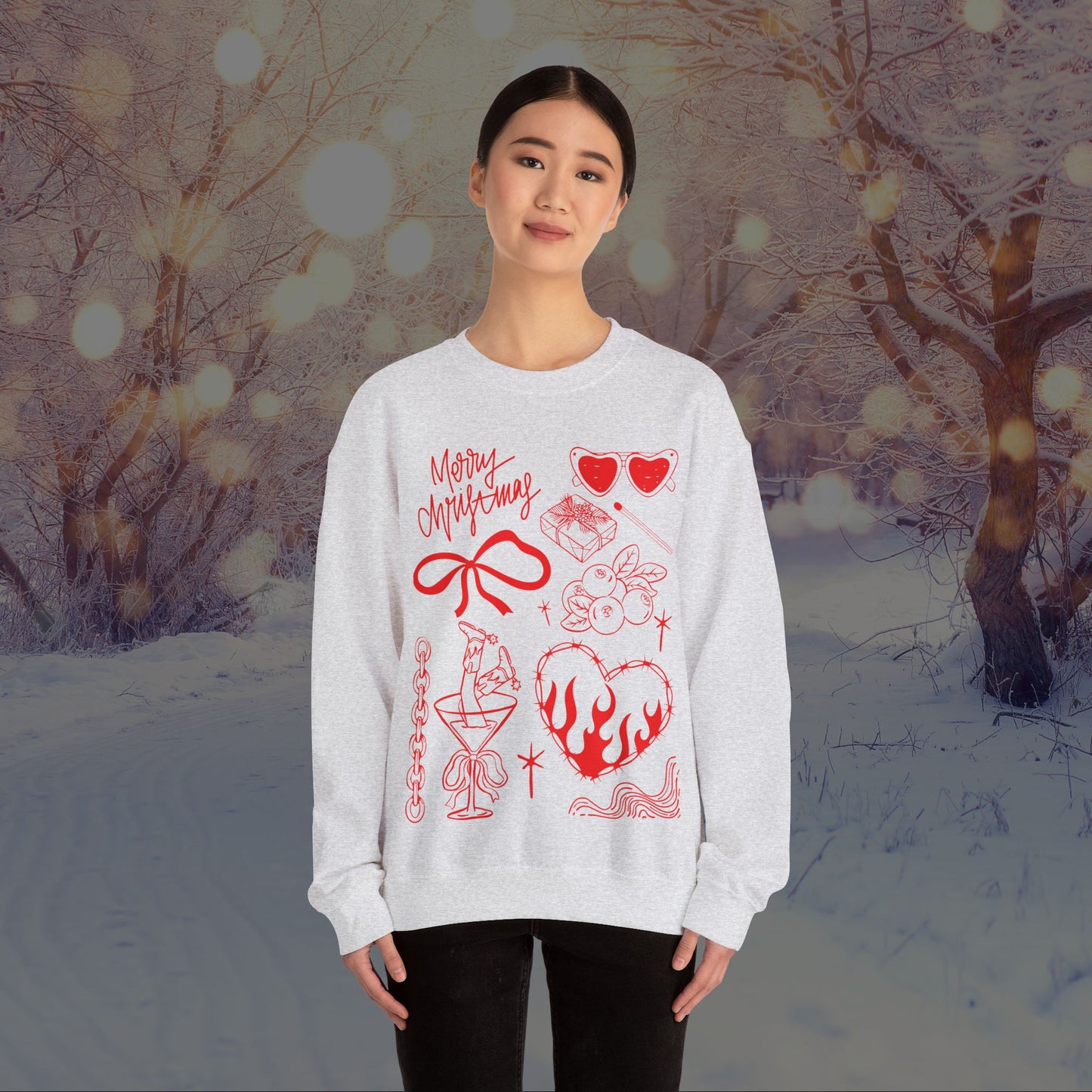 Christmas Doodles Crewneck Sweatshirt