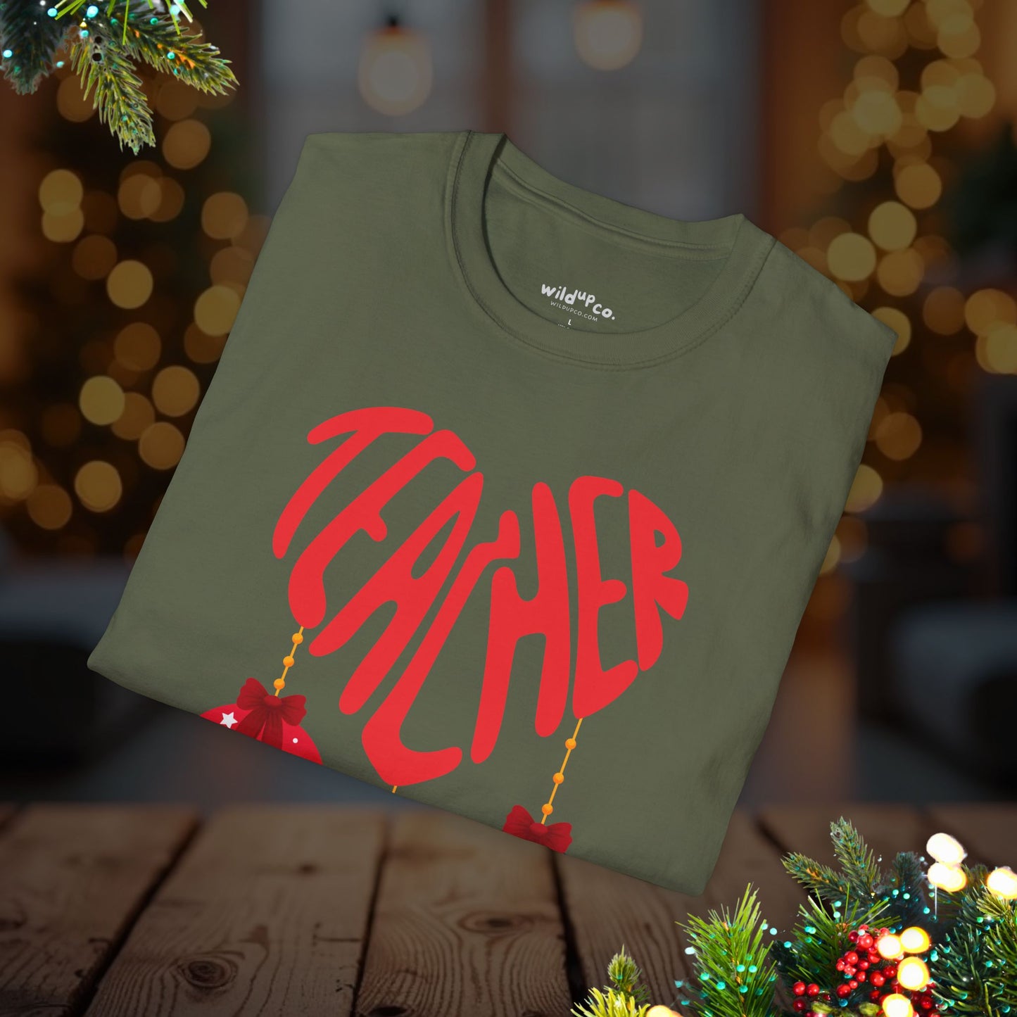 Teacher Christmas T-Shirt — Holiday Ornaments Graphic Tee