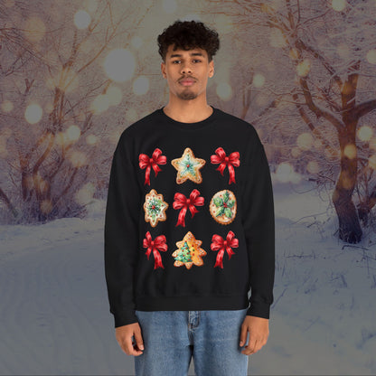 Christmas Cookie + Bows Crewneck Sweatshirt