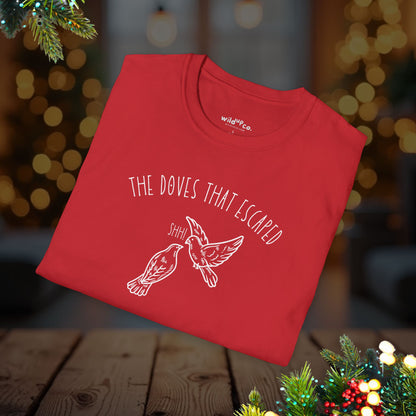 Turtle Doves 12 Days of Christmas Funny T-Shirt — Minimalist Dove Line Art Tee
