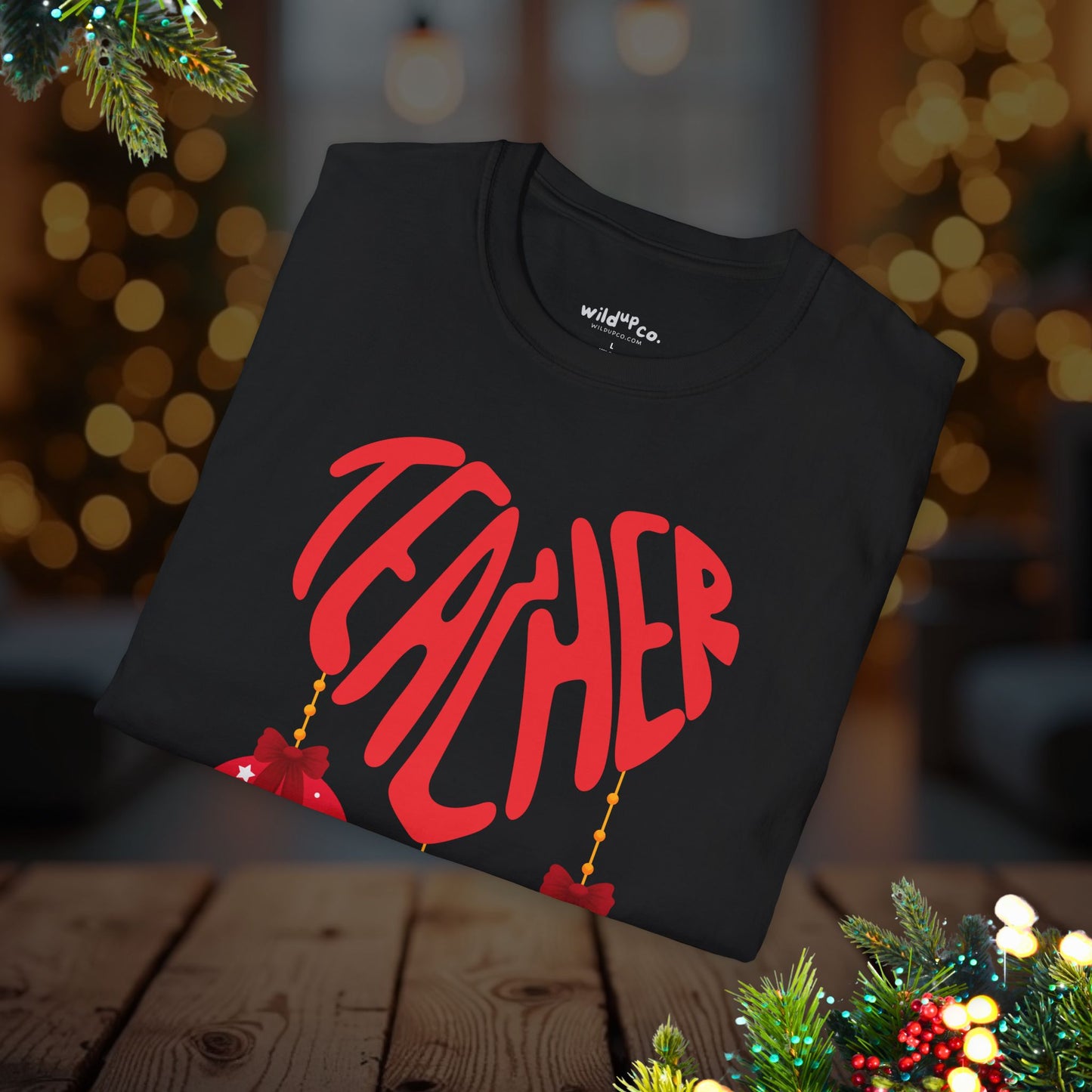 Teacher Christmas T-Shirt — Holiday Ornaments Graphic Tee