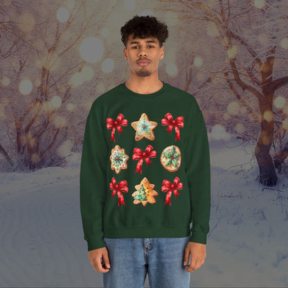 Christmas Cookie + Bows Crewneck Sweatshirt
