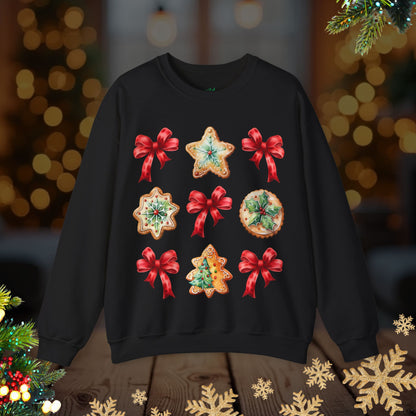 Christmas Cookie + Bows Crewneck Sweatshirt