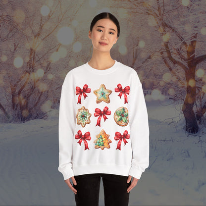 Christmas Cookie + Bows Crewneck Sweatshirt
