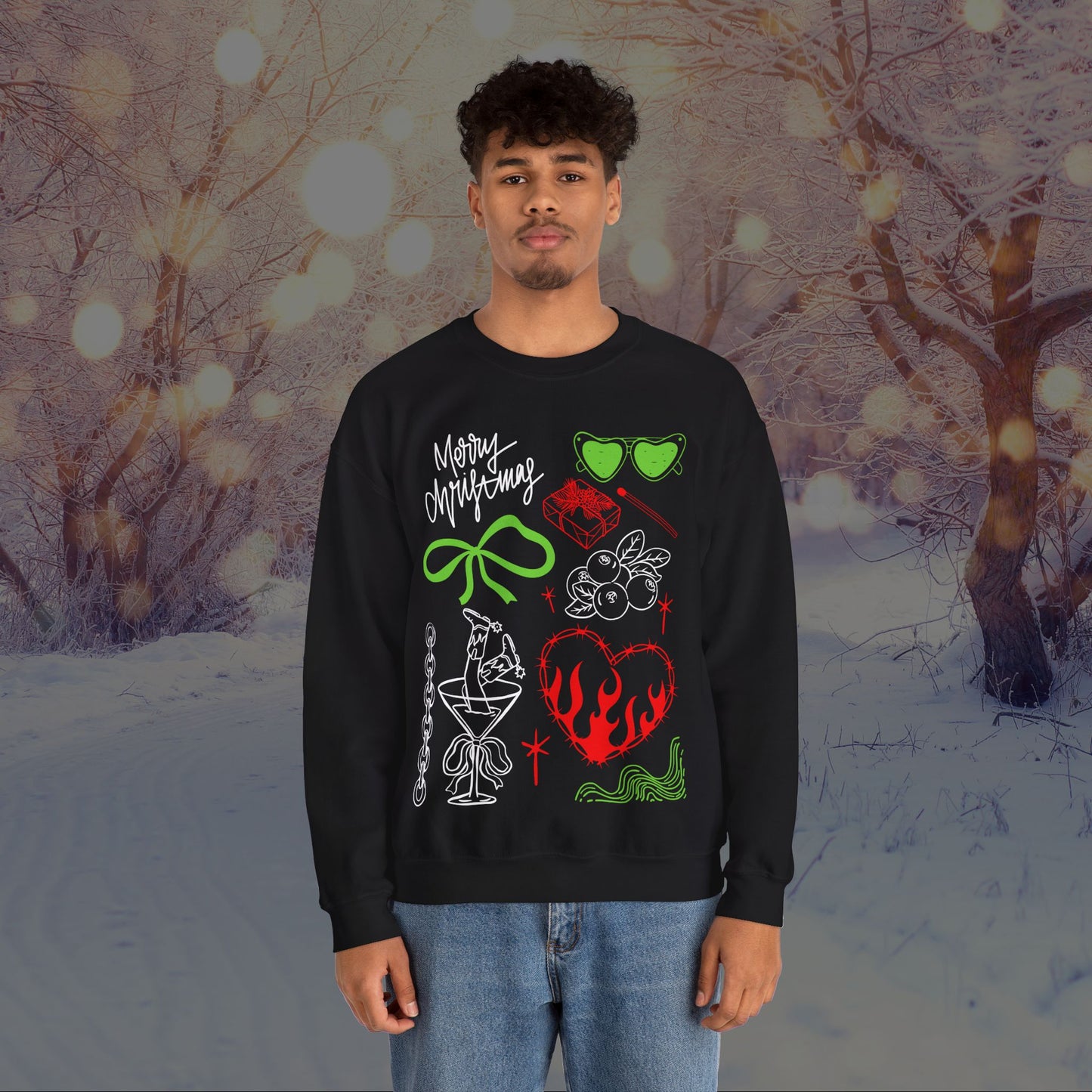 Christmas Doodles Crewneck Sweatshirt