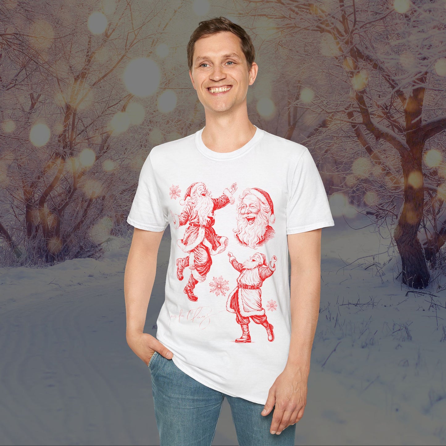 Christmas Santa Tee — Vintage Red Santa Print