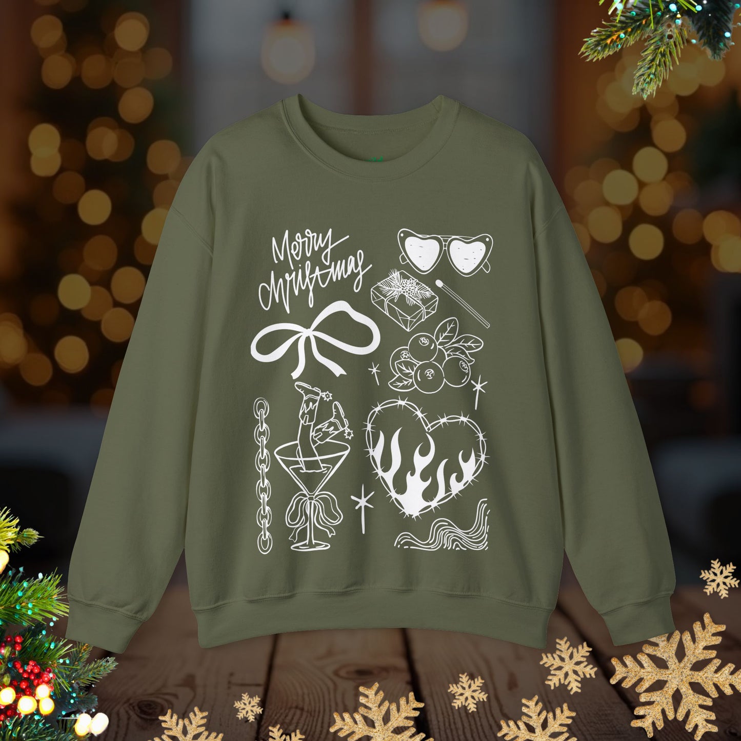 Christmas Doodles Crewneck Sweatshirt